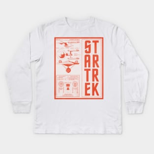 Spaceship Schematic Kids Long Sleeve T-Shirt